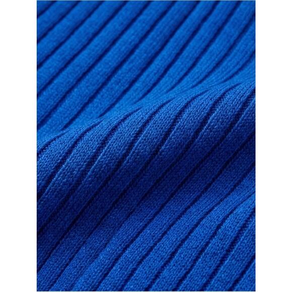 Umgee Blue Knit Mid-Skirt with Side Slits - Small Soft and Stretchy. - Picture 6 of 7